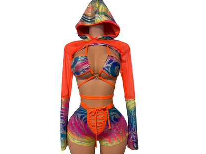 rave outfit exotic dance wear stripper outfit bottle girl uniform