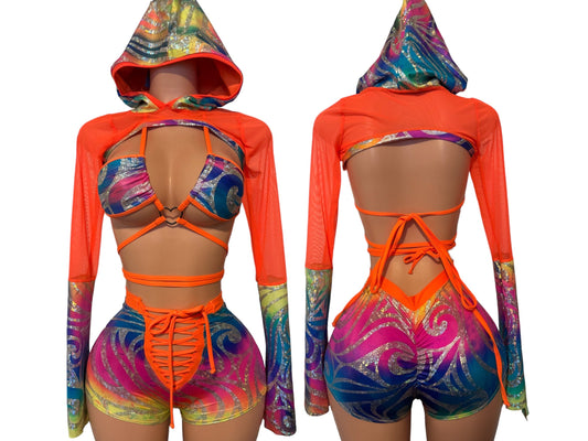 rave outfit exotic dance wear stripper outfit bottle girl uniform